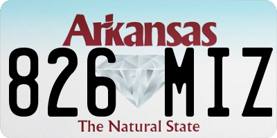 AR license plate 826MIZ