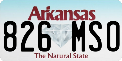 AR license plate 826MSO