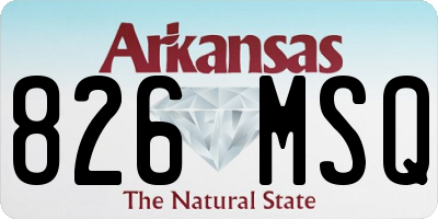 AR license plate 826MSQ