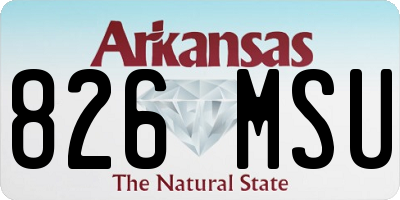 AR license plate 826MSU