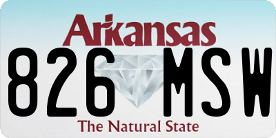 AR license plate 826MSW