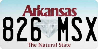 AR license plate 826MSX