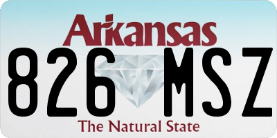 AR license plate 826MSZ