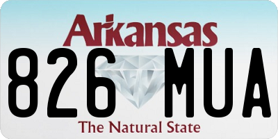 AR license plate 826MUA