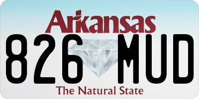 AR license plate 826MUD