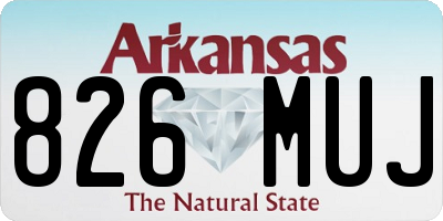 AR license plate 826MUJ
