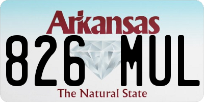 AR license plate 826MUL