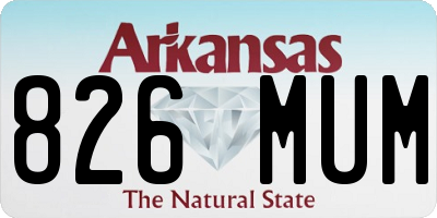 AR license plate 826MUM
