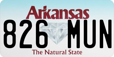 AR license plate 826MUN