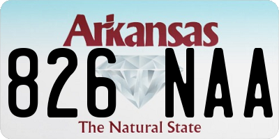AR license plate 826NAA