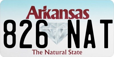 AR license plate 826NAT