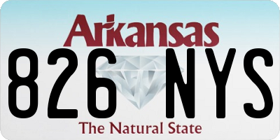 AR license plate 826NYS