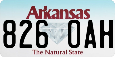 AR license plate 826OAH