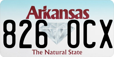 AR license plate 826OCX