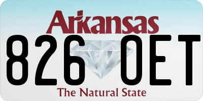 AR license plate 826OET