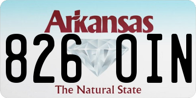 AR license plate 826OIN