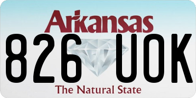 AR license plate 826UOK