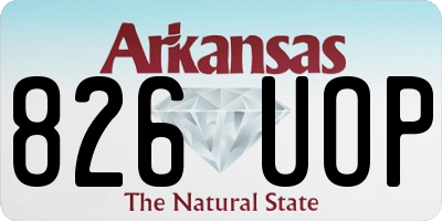 AR license plate 826UOP