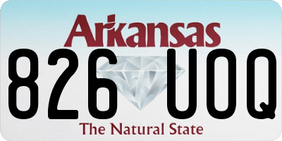 AR license plate 826UOQ