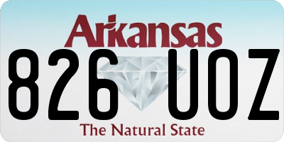 AR license plate 826UOZ