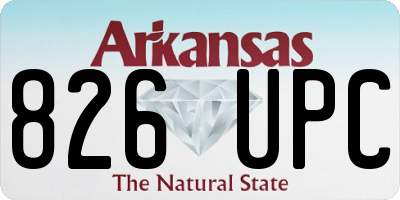 AR license plate 826UPC