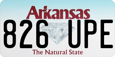 AR license plate 826UPE