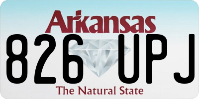 AR license plate 826UPJ