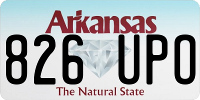 AR license plate 826UPO