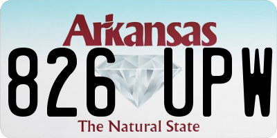 AR license plate 826UPW