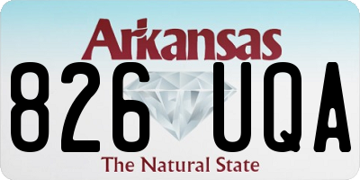 AR license plate 826UQA