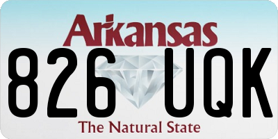 AR license plate 826UQK
