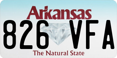 AR license plate 826VFA