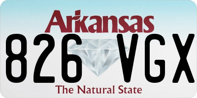 AR license plate 826VGX