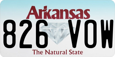 AR license plate 826VOW