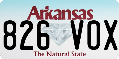 AR license plate 826VOX