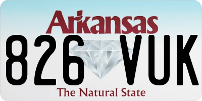 AR license plate 826VUK