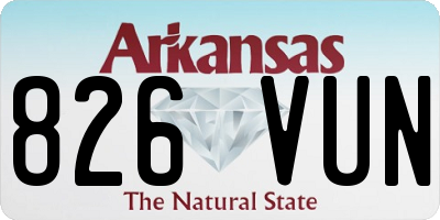 AR license plate 826VUN