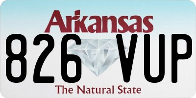 AR license plate 826VUP