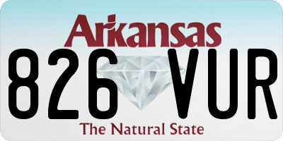 AR license plate 826VUR