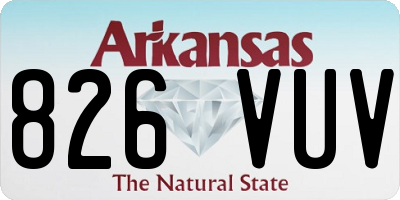 AR license plate 826VUV