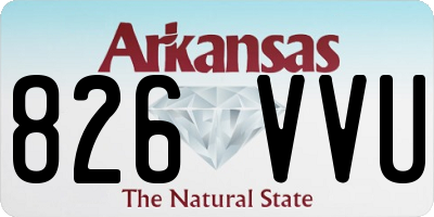 AR license plate 826VVU