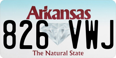 AR license plate 826VWJ