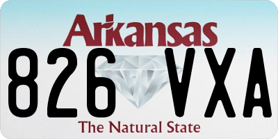 AR license plate 826VXA
