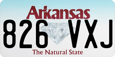 AR license plate 826VXJ