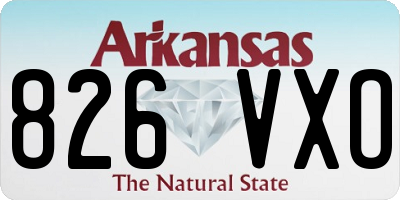AR license plate 826VXO
