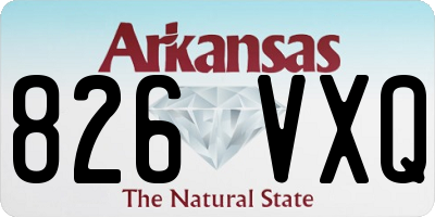 AR license plate 826VXQ