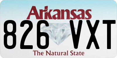 AR license plate 826VXT