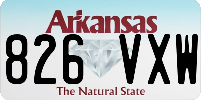 AR license plate 826VXW