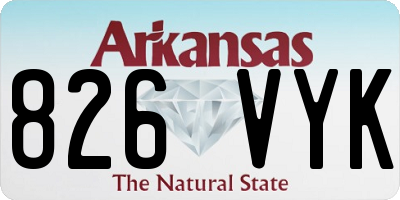 AR license plate 826VYK