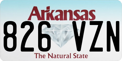 AR license plate 826VZN